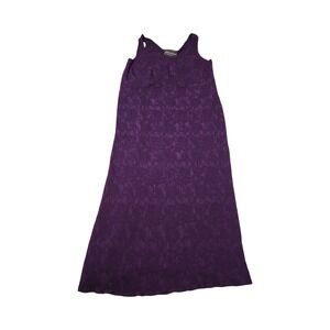 Connected Woman Purple Crinkle Floral Maxi Dress Sleeveless Plus 16W Empire‎